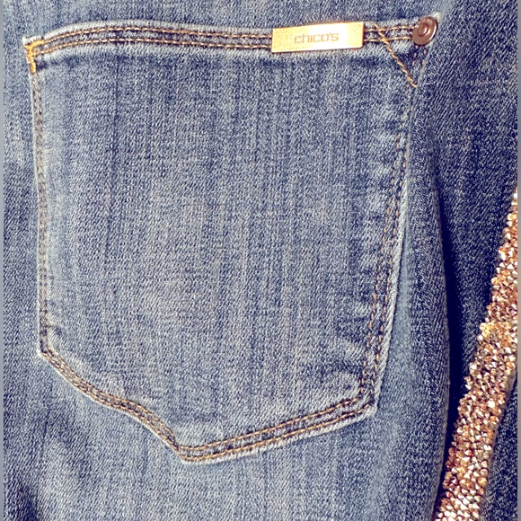 Sparkle side stripe Chicos ankle jeans size 0.5 (size women’s 6) - Picture 13 of 14